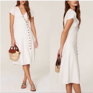 Madewell linen button down midi dress